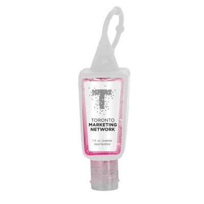 1 Oz. Tinted Gel Sanitizer in Trapezoid Bottle w/ Silicone Sleeve - Out of Stock!