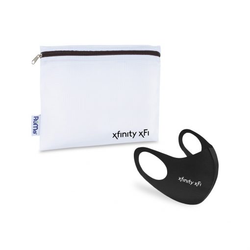 Reusable Stretch Face Mask and Storage Pouch Kit - Black