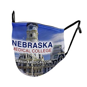 Full Color Sublimation 3-Ply Washable & Reusable Cotton/Polyester Face Mask with Ear Loop Adjusters