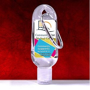 1.0 oz Hand Sanitizer Antibacterial Gel in Flip-Top Bottle with Carabiner-2