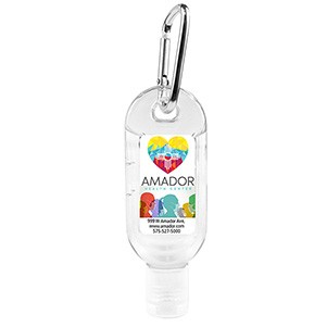 "SanGo L" 1.8 oz Hand Sanitizer Antibacterial Gel in Flip-Top Bottle with Carabiner (PhotoImage Full