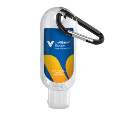 1.9 Oz. Clear Sanitizer In Clear Bottle With Carabiner-1