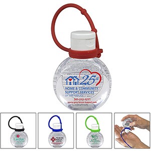 "Santiago SC"1 oz.Hand Sanitizer Antibacterial Gel with Adjustable Silicone Carry Strap - Spot Color