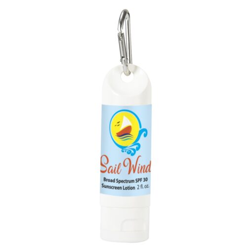 2 Oz. SPF 30 Sunscreen Lotion Carabiner Bottle-4