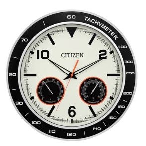 Citizen® Outdoor Black & Silver-Tone Wall Clock w/Hygrometer & Thermometer-1