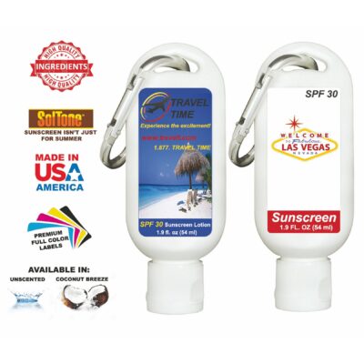 Hand & Body Lotion UNSCENTED - 1.9 Oz Tottle w/Flip Cap & Carabiner-1