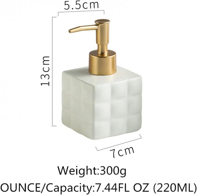 Ceramic Hand Soap Dispenser Lotion Dispenser Countertop Soap Dispensers for Hotel Bathroom - 2