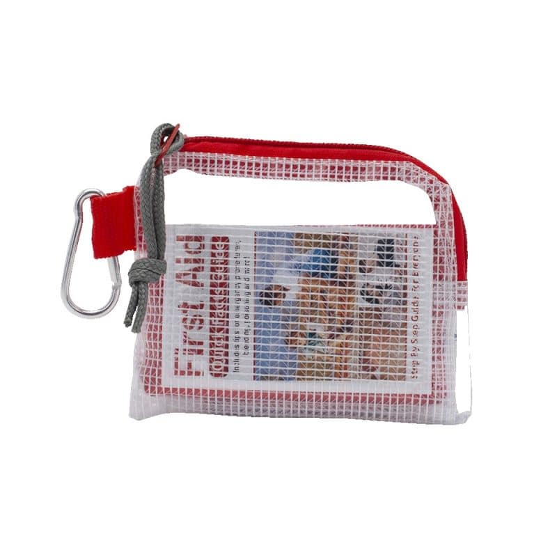 Outdoor Safety & First Aid Kit in a Zippered Clear Nylon Bag - 1