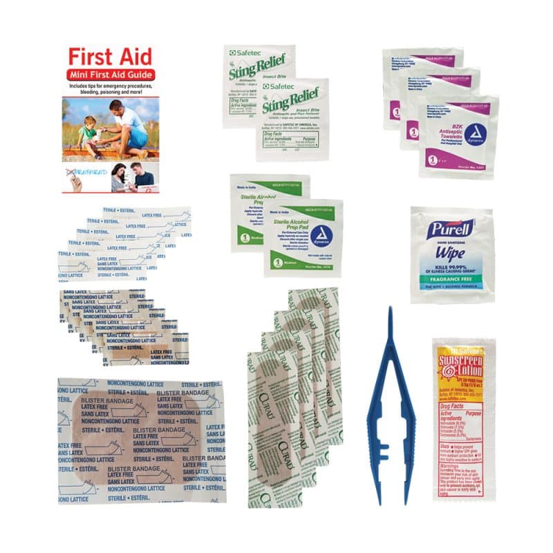 Outdoor Safety & First Aid Kit in a Zippered Clear Nylon Bag - 5