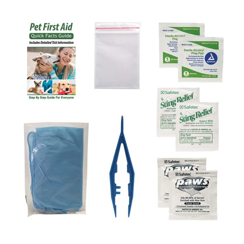 Pet Safety & First Aid Kit in a Resealable Plastic Bag - 7