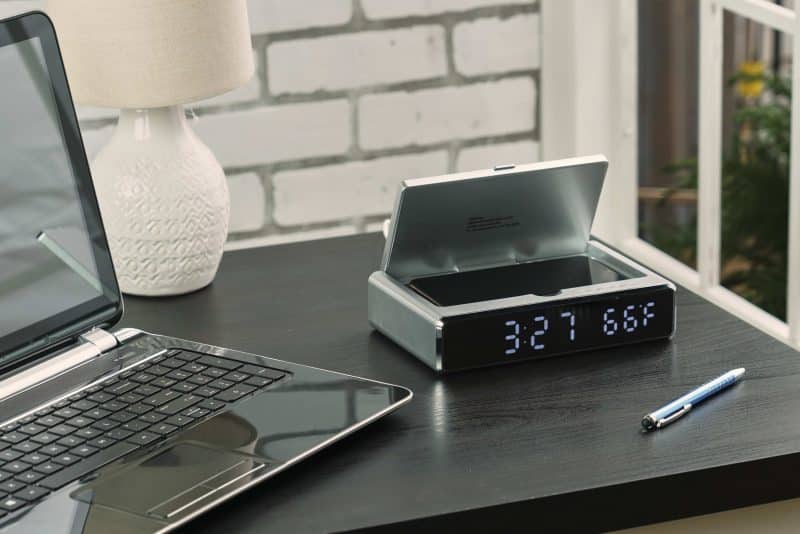 UV Sanitizer Desk Clock with Wireless Charging - 2
