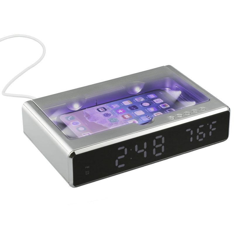 UV Sanitizer Desk Clock with Wireless Charging - 4