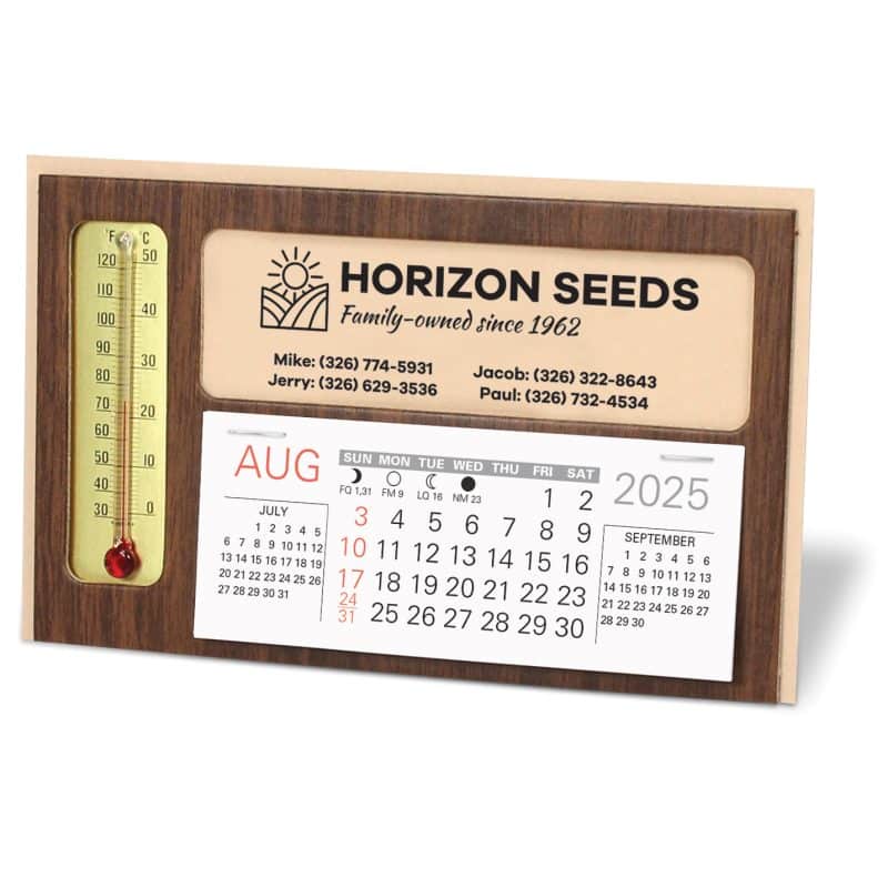 Window Premier Desk Calendar with Thermometer - 1