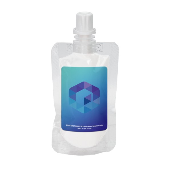 Custom 1 oz Squeeze Pouch Sun Screen SPF 50 - 1