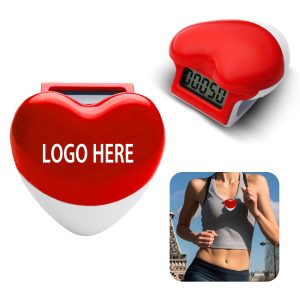 Heart Shape ONE Key LCD Screen Fitness Step Pedometer