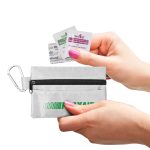 14pc First Aid Kit in Soft Zipper Pouch with Carabiner - 5