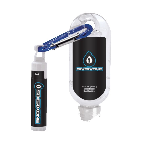 19-oz-Clear-Sanitizer-with-Carabiner-attached-to-SPF-15-Lip-Balm-ZS19-ZLBPWTHC 1.9 oz Clear Sanitizer with Carabiner attached to SPF 15 Lip Balm