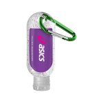 1.9 oz. Single Color Moisture Bead Sanitizer in Clear Bottle with Carabiner - 5