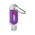 1.9 oz. Single Color Moisture Bead Sanitizer in Clear Bottle with Carabiner - 8