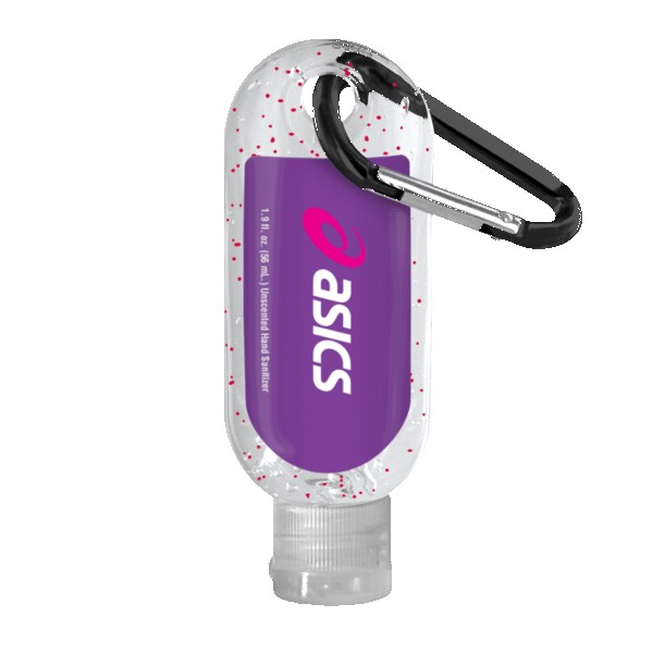 19-oz-Single-Color-Moisture-Bead-Sanitizer-in-Clear-Bottle-with-Carabiner-ZSB19 1.9 oz. Single Color Moisture Bead Sanitizer in Clear Bottle with Carabiner
