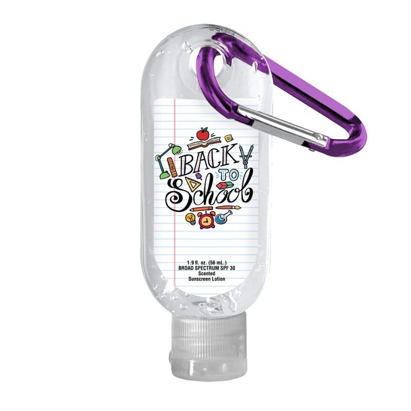 Clear Sanitizer in Clear Bottle with Carabiner - 1.9 oz. - 3
