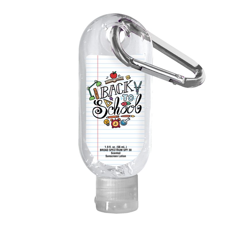 Clear Sanitizer in Clear Bottle with Carabiner - 1.9 oz. - 5