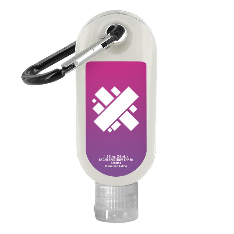 SPF-30 Sunscreen in Clear Bottle with Carabiner - 1.9 oz. - 1