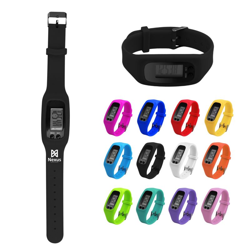 Silicone Wrist Pedometer Fitness Tracker Watch W/ 4 Modes