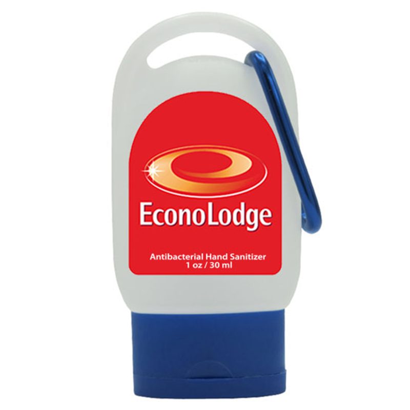1 oz Color Cap Sanitizer with Carabiner - 6