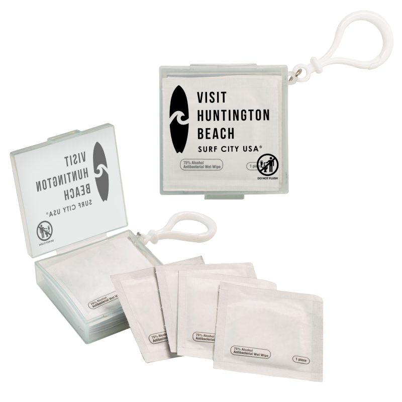 Individual-Wet-Wipes-in-Square-Plastic-Container-Carabiner-HS208 Individual Wet Wipes in Square Plastic Container & Carabiner