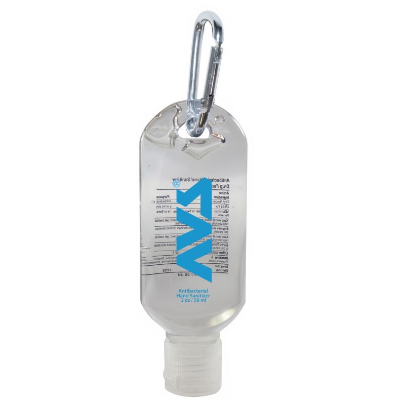 Tottle Antibacterial Hand Sanitizer Gel w/Carabiner 2 Oz. - 2