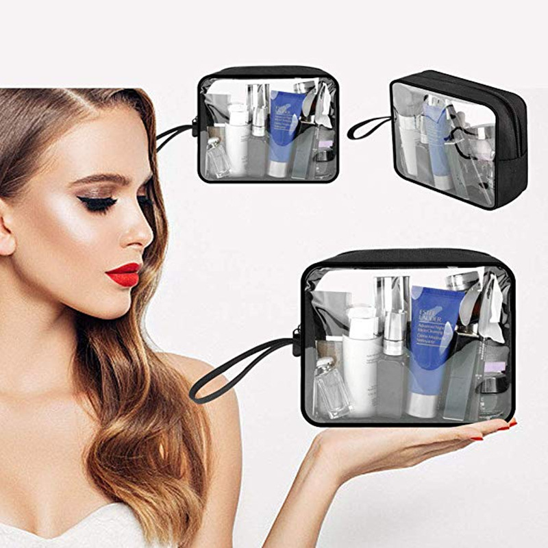 Clear Toiletry Bag with Zipper Travel Cosmetic Bag - 1
