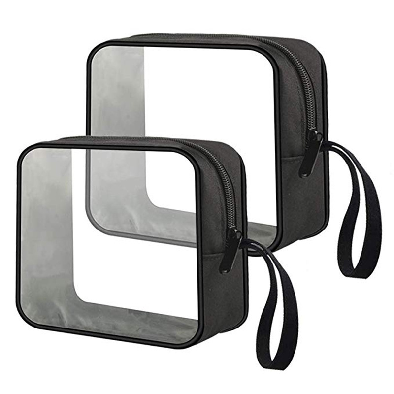 Clear Toiletry Bag with Zipper Travel Cosmetic Bag - 2