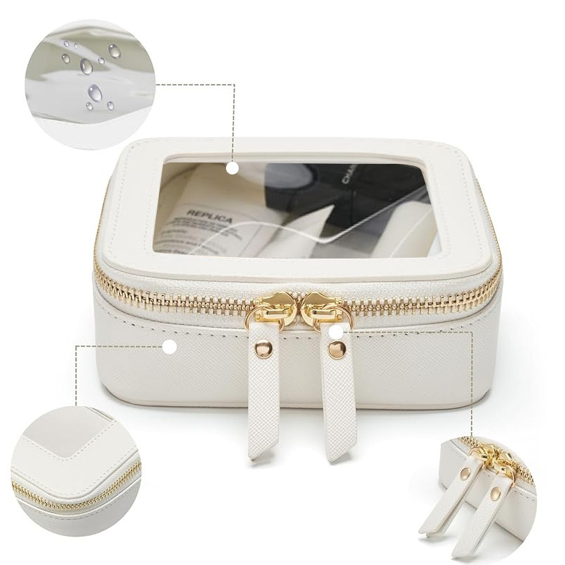Custom Transparent Toiletry Kit Travel Clear Cosmetic Pouch Mini Makeup Bag for Women - 6