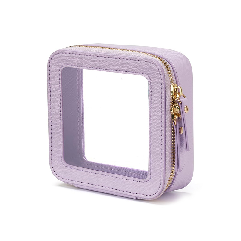 Custom Transparent Toiletry Kit Travel Clear Cosmetic Pouch Mini Makeup Bag for Women - 8