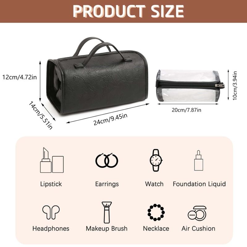 Detachable Travel Toiletry Bag Roll up Makeup Bag - 2