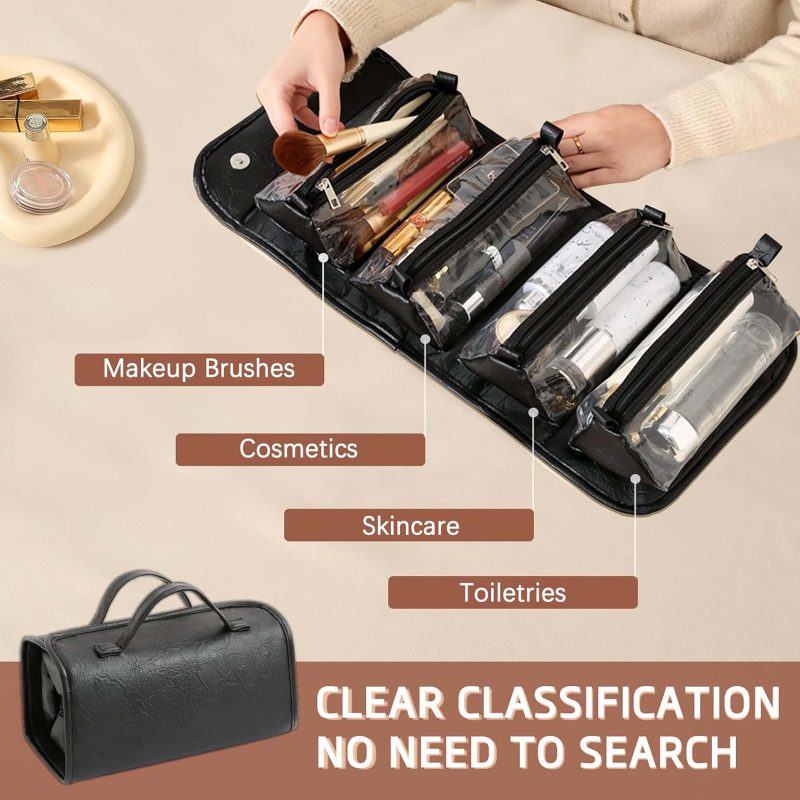 Detachable Travel Toiletry Bag Roll up Makeup Bag - 4