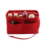 Large Capacity Felt Makeup Bag Custom Logo Women Cosmetic Bag Multi Compartment Travel Toiletry Bag - 3