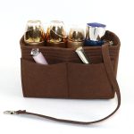 Large Capacity Felt Makeup Bag Custom Logo Women Cosmetic Bag Multi Compartment Travel Toiletry Bag - 5