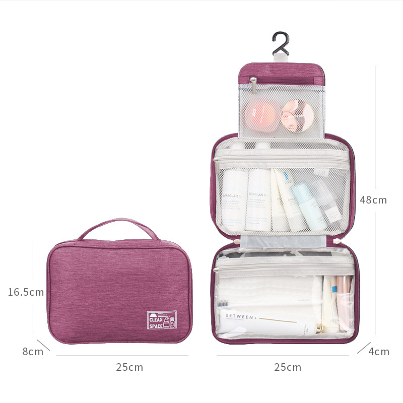 Water Resistant Toiletry Bag Makeup Bag Cosmetic Bag Travel Organizer With Hook - 2