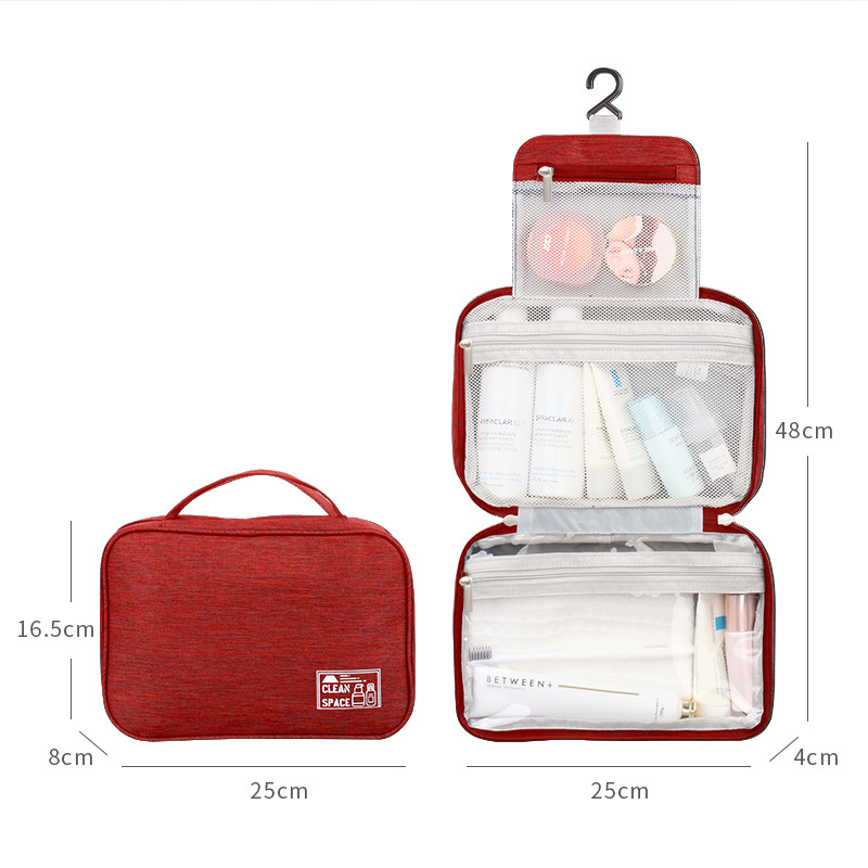 Water Resistant Toiletry Bag Makeup Bag Cosmetic Bag Travel Organizer With Hook - 4
