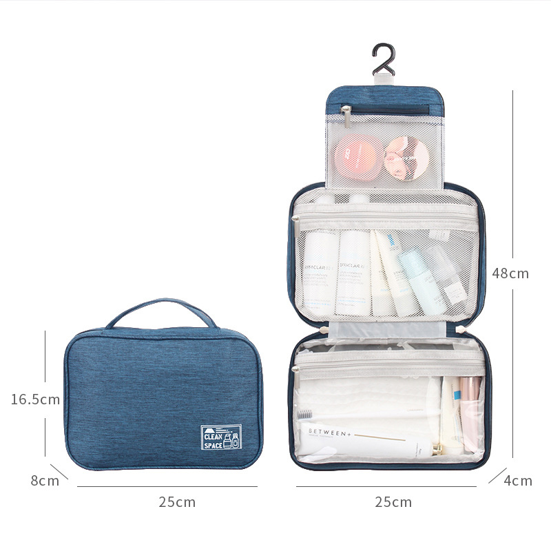 Water Resistant Toiletry Bag Makeup Bag Cosmetic Bag Travel Organizer With Hook - 6